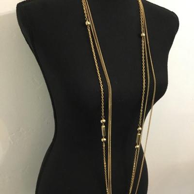 Beautiful, vintage, gold tone, multi chain necklace