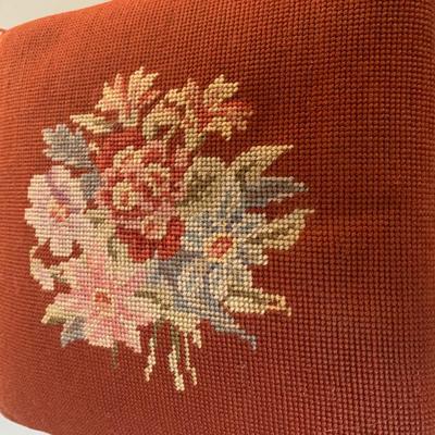 Antique Small Needlepoint Foot Stool
