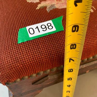 Antique Small Needlepoint Foot Stool