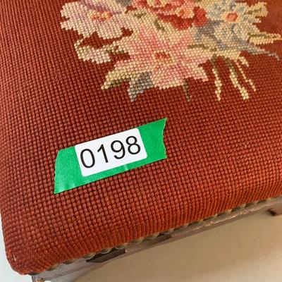 Antique Small Needlepoint Foot Stool