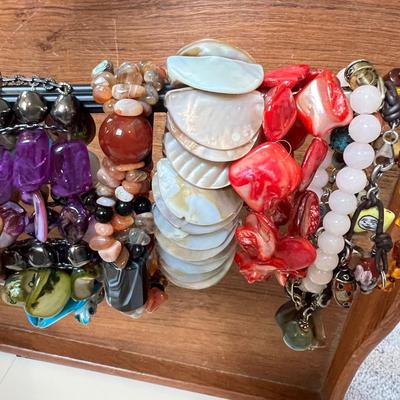 Big Lot Bracelets - Gem Stones, Coral, Mother of Pearl, Turquoise
