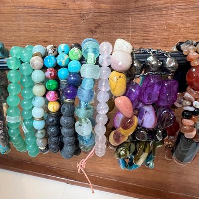 Big Lot Bracelets - Gem Stones, Coral, Mother of Pearl, Turquoise