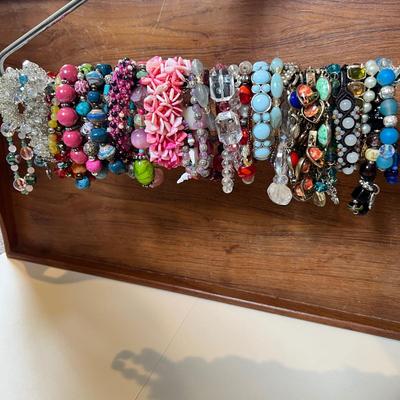 Big Lot Bracelets - Beads, Cloisonne, Glass, Crystal