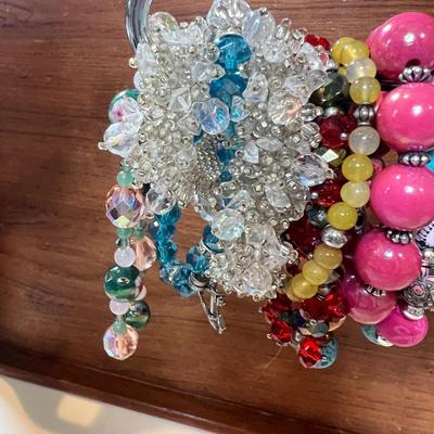 Big Lot Bracelets - Beads, Cloisonne, Glass, Crystal
