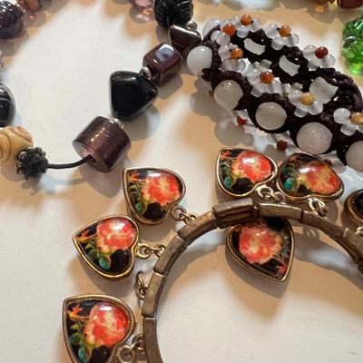 Big Lot Bracelets - Beads, Cloisonne, Glass, Crystal