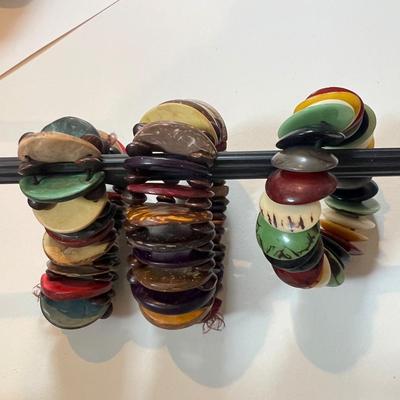 Big Bracelet Lot - Wood, Bangles, Chunky