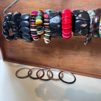 Big Bracelet Lot - Wood, Bangles, Chunky