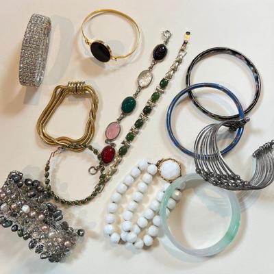 Bracelet Lot - Scarab, Cloisonne, Fresh Water Pearls