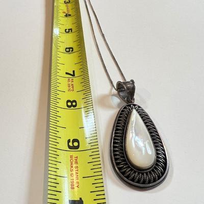 3 Large Sterling Silver Pendant Necklaces - 67 Grams