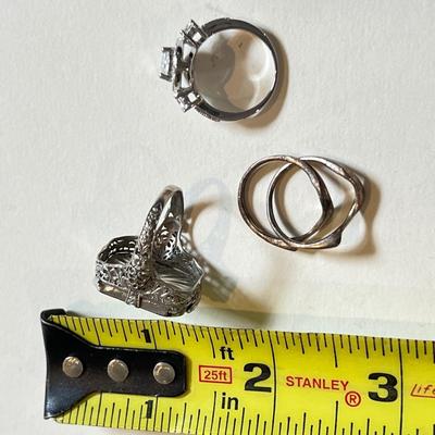3 Sterling Silver Rings - 12.15 Grams
