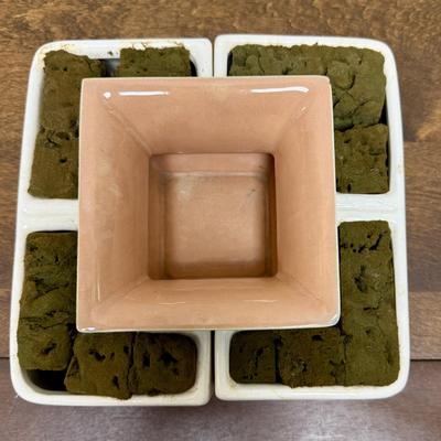 Three Piece Catalina Pottery Centerpiece for flower arranging fits together like a puzzle