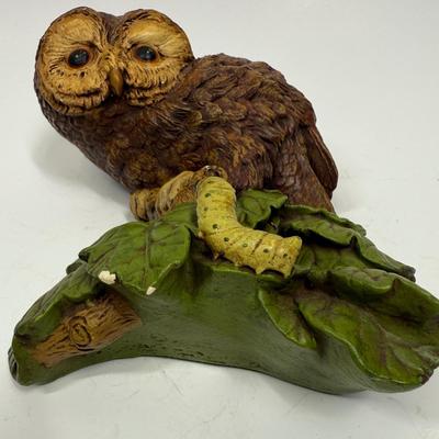 Vintage Chalkware Owl Wall Plaque