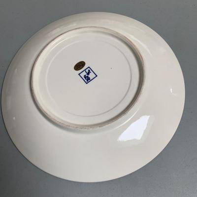 2 Large Japanese Fighting Fish Charger / Service Plate & Bowl