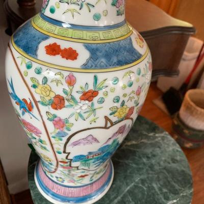 Large Hand Painted Japanese Vase