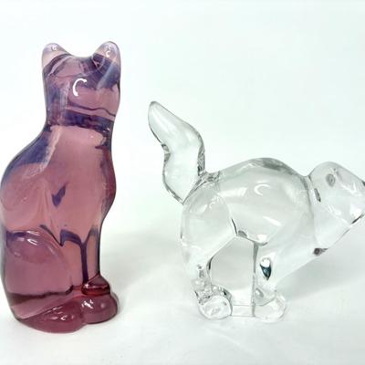 Lot of 6 Blown Glass Cat Figures