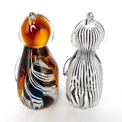 Lot of 6 Blown Glass Cat Figures