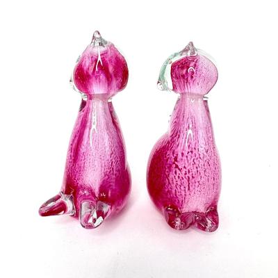 Lot of 6 Blown Glass Cat Figures