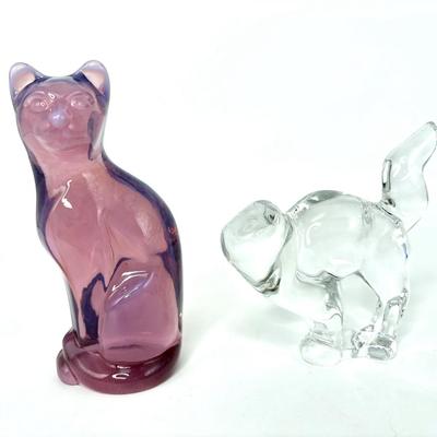 Lot of 6 Blown Glass Cat Figures