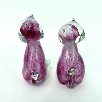 Lot of 6 Blown Glass Cat Figures
