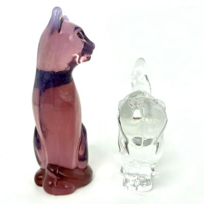 Lot of 6 Blown Glass Cat Figures