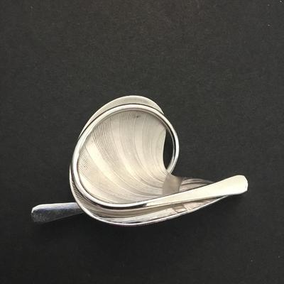 Vintage Coro signed Silver tone Pegasus space age swirl brooch
