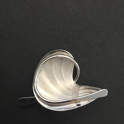Vintage Coro signed Silver tone Pegasus space age swirl brooch