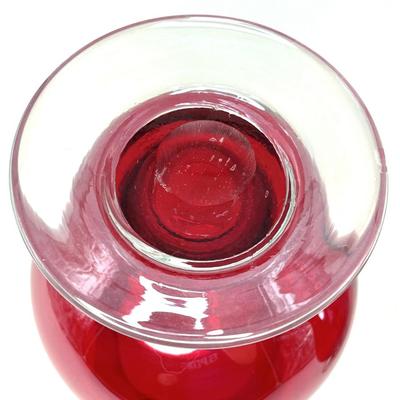Set of 2 Vintage Ruby Red Crystal Vase/Candle Holders