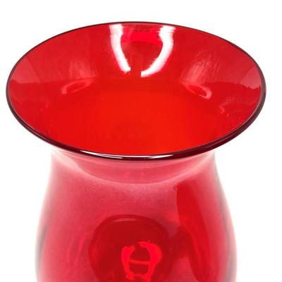 Set of 2 Vintage Ruby Red Crystal Vase/Candle Holders