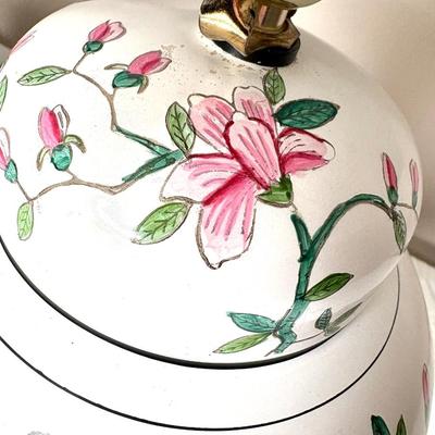 Set of 2 Matching Ceramic Flower Lamps