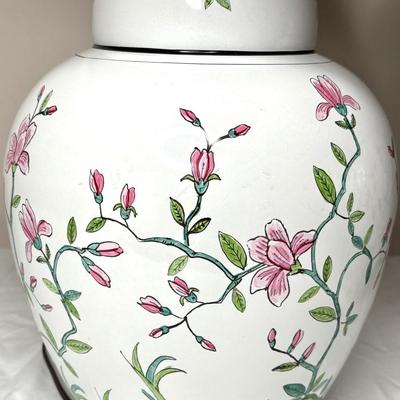 Set of 2 Matching Ceramic Flower Lamps