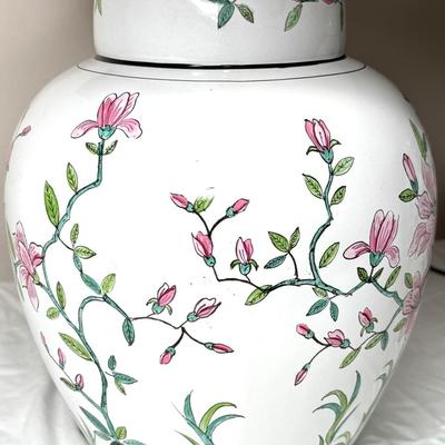 Set of 2 Matching Ceramic Flower Lamps