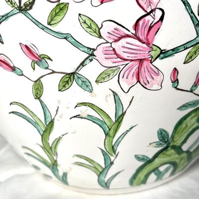 Set of 2 Matching Ceramic Flower Lamps