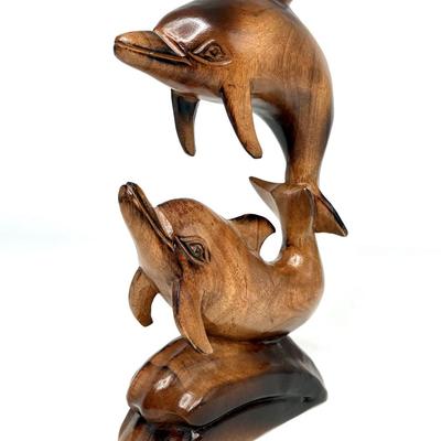 Hand Carved Wooden Dolphins 06/13