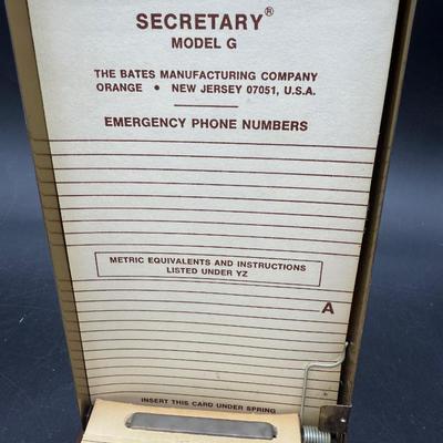 Vintage Bates List Finder Secretary Model G Phone Number
