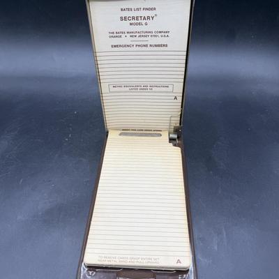 Vintage Bates List Finder Secretary Model G Phone Number