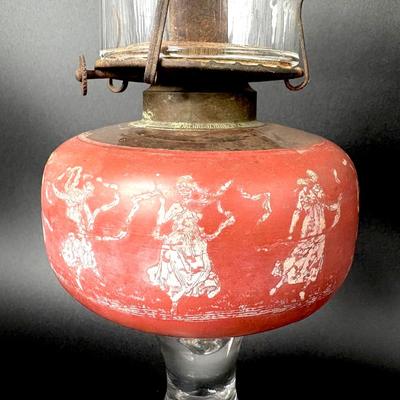 Vintage Dancing Ladies Oil Lamp