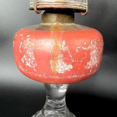 Vintage Dancing Ladies Oil Lamp