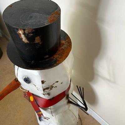 Sale Photo Thumbnail #279: Metal Snowman Approx 50" H had Wonderful Details 
to Brighten your Home or Porch !