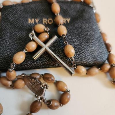 Contemporary Rosary in Leather Case
