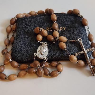 Contemporary Rosary in Leather Case