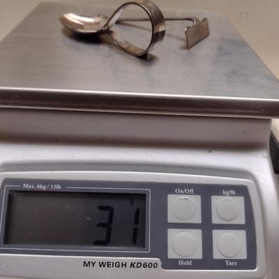Vintage Sterling Silver Baby Spoon and Pusher- Approx Total Weight 31 Grams