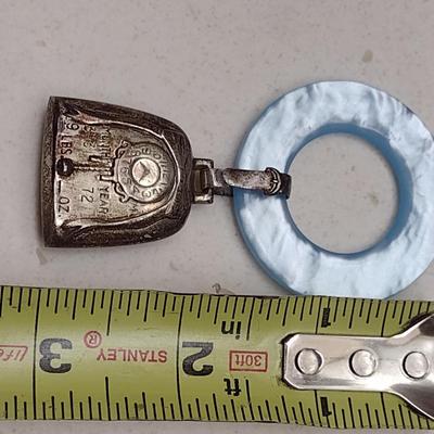 Vintage WEB Sterling Silver Baby Rattle and Teething Ring