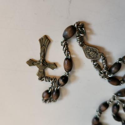 Vintage Small Brown Bead Rosary