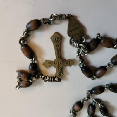 Vintage Small Brown Bead Rosary
