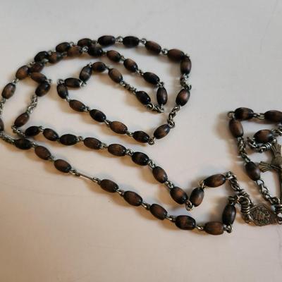 Vintage Small Brown Bead Rosary