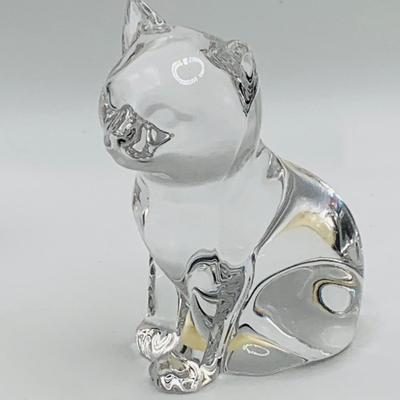 LOT 5: Art Glass Aquarium Paperweight, Maurano Style Art Glass Cat with Goldfish and a Princess House Art Glass Cat