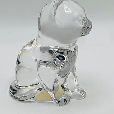 LOT 5: Art Glass Aquarium Paperweight, Maurano Style Art Glass Cat with Goldfish and a Princess House Art Glass Cat