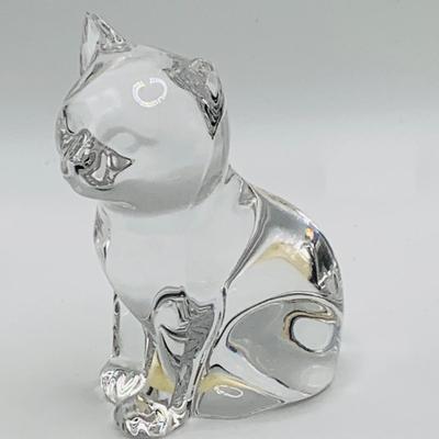 LOT 5: Art Glass Aquarium Paperweight, Maurano Style Art Glass Cat with Goldfish and a Princess House Art Glass Cat
