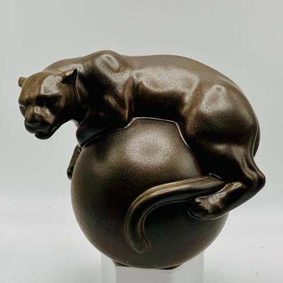 LOT 6: Lladro Panther on a Ball Figurine