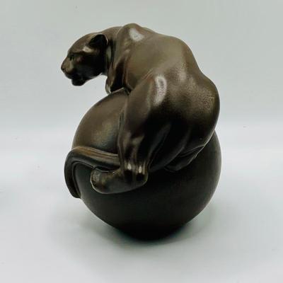 LOT 6: Lladro Panther on a Ball Figurine